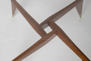 Rare Gio Ponti Round Coffee Table in Walnut and Brass