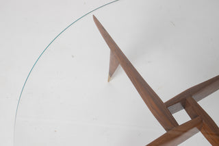 Rare Gio Ponti Round Coffee Table in Walnut and Brass