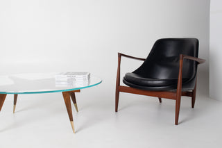 Rare Gio Ponti Round Coffee Table in Walnut and Brass