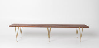 Rare Extra Long Hugh Acton Bench in Walnut
