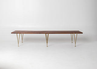 Rare Extra Long Hugh Acton Bench in Walnut