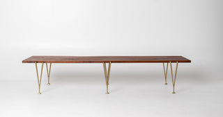 Rare Extra Long Hugh Acton Bench in Walnut