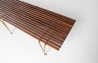 Rare Extra Long Hugh Acton Bench in Walnut