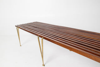 Rare Extra Long Hugh Acton Bench in Walnut
