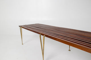 Rare Extra Long Hugh Acton Bench in Walnut