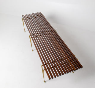 Rare Extra Long Hugh Acton Bench in Walnut