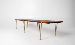 Rare Extra Long Hugh Acton Bench in Walnut