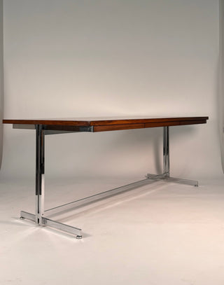 Rosewood desk with chrome legs