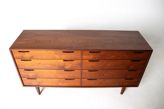 Ib Kofod Larsen Teak 8-Drawer Dresser for J. Clausen & Son Brande Møbelfabrik, Denmark
