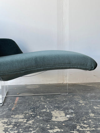 Vladimir Kagan Erica Chaise Lounge Chair in New Holly Hunt Mohair, Circa 1960's