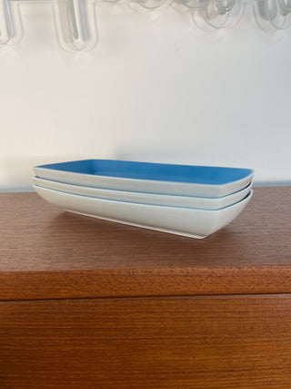 Set of Three Lagardo Tackett Blue Porcelain Trays for Schmid