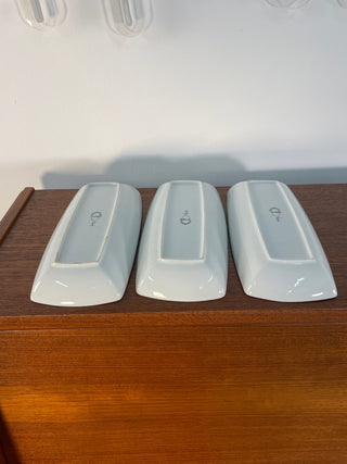 Set of Three Lagardo Tackett Blue Porcelain Trays for Schmid