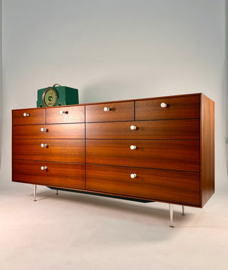 George Nelson Thin Edge 10-Drawer Dresser in Walnut for Herman Miller, Circa. 1950s