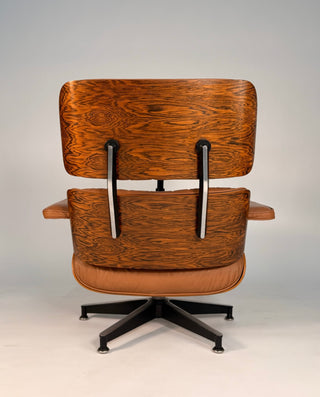 Early 3rd Generation Eames Lounge Chair and Ottoman in Rosewood & Tan Leather