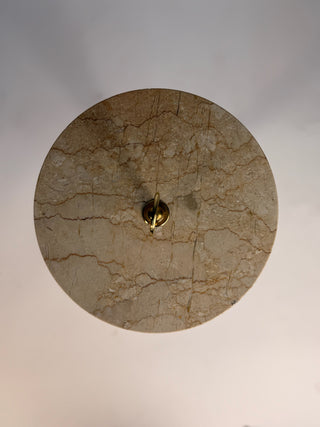 Cesare Lacca Italian 1950s Brass and Travertine Side Table