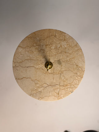 Cesare Lacca Italian 1950s Brass and Travertine Side Table