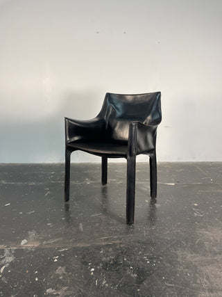 Set of Six Mario Bellini Cab Dining Armchairs for Cassina