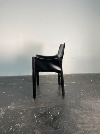 Set of Six Mario Bellini Cab Dining Armchairs for Cassina