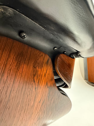 1st Generation Eames Lounge Chair in Rosewood with New Black Leather