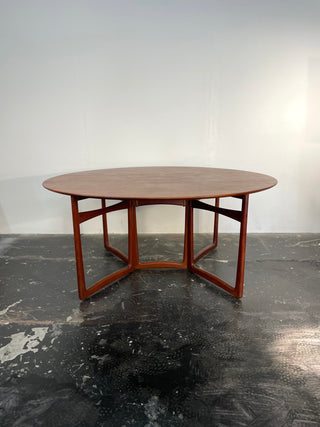 Peter Hvidt & Orla Molgaard-Nielsen Drop Leaf Dining Table in Solid Teak