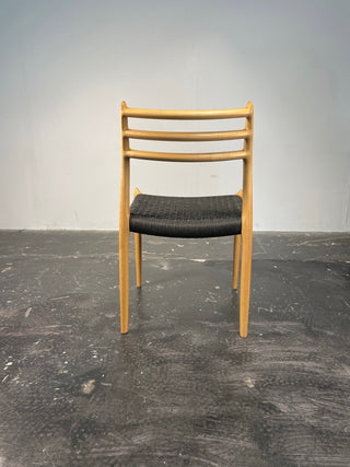 Set of 10 Niels Otto Møller Dining Chairs Model 78 and 62 in Maple & Black Danish Cord