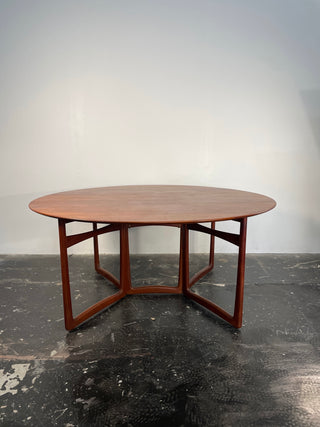 Peter Hvidt & Orla Molgaard-Nielsen Drop Leaf Dining Table in Solid Teak
