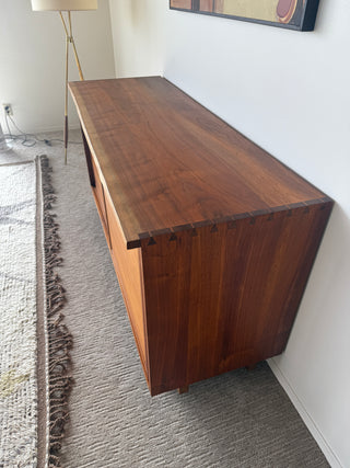 George Nakashima Studio Craft Credenza — Solid American Walnut, Live-Edge Top