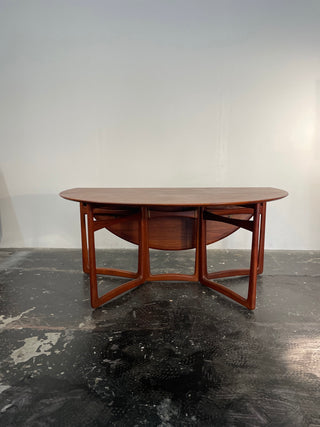 Peter Hvidt & Orla Molgaard-Nielsen Drop Leaf Dining Table in Solid Teak