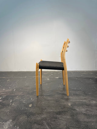 Set of 10 Niels Otto Møller Dining Chairs Model 78 and 62 in Maple & Black Danish Cord