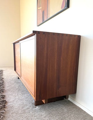 George Nakashima Studio Craft Credenza — Solid American Walnut, Live-Edge Top