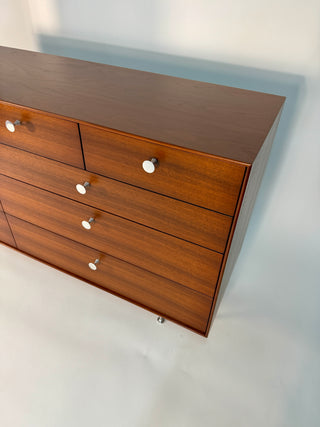 George Nelson Thin Edge 10-Drawer Dresser in Walnut for Herman Miller, Circa. 1950s
