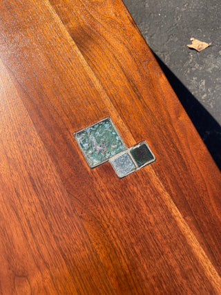 Edward Wormley Janas Coffee Table with Tiffany Glass Tiles for Dunbar