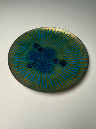 Annemarie Davidson “Ghostline” Enamel Plate, California, 1960s