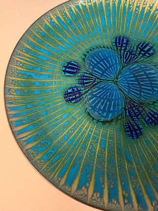 Annemarie Davidson “Ghostline” Enamel Plate, California, 1960s