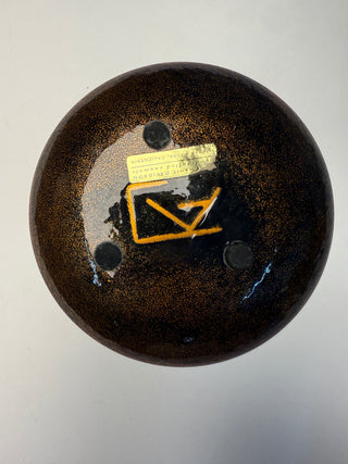 Rare Annemarie Davidson Enamel Catch-All Dish — “Blue Ghostline,” 1960s