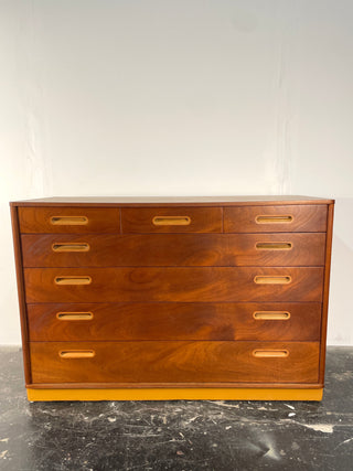 Edward Wormley Dresser in Mahogany and Leather for Dunbar