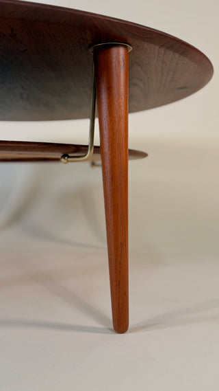 Peter Hvidt and Orla Mølgaard-Nielsen Round Solid Teak Coffee Table  Denmark, 1950s