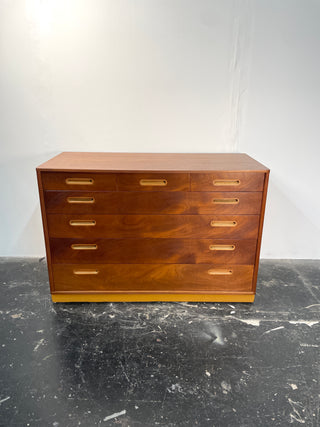 Edward Wormley Dresser in Mahogany and Leather for Dunbar
