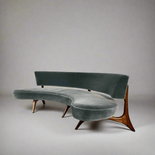 Vladimir Kagan Floating Seat and Back Sofa in Mohair