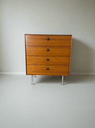 George Nelson Walnut Thin Edge Nightstand for Herman Miller