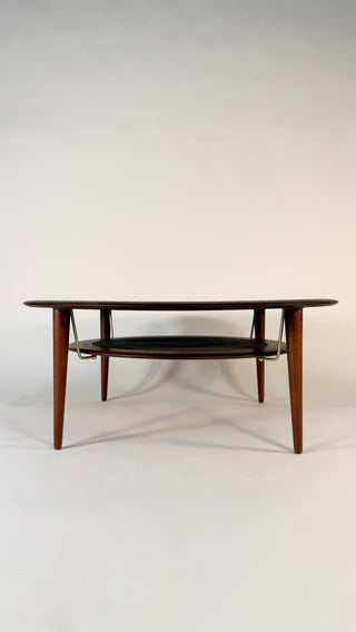 Peter Hvidt and Orla Mølgaard-Nielsen Round Solid Teak Coffee Table  Denmark, 1950s