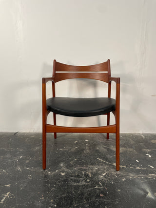 Erik Buch Teak Desk Chair with Arms for Christiansen Møbelfabrik
