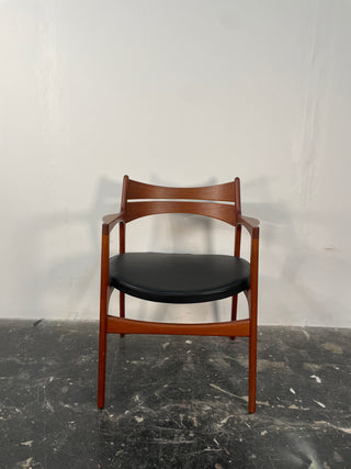 Erik Buch Teak Desk Chair with Arms for Christiansen Møbelfabrik