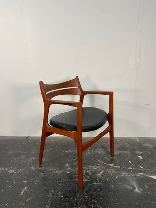 Erik Buch Teak Desk Chair with Arms for Christiansen Møbelfabrik