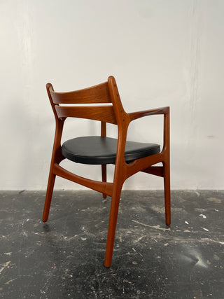 Erik Buch Teak Desk Chair with Arms for Christiansen Møbelfabrik