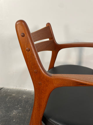 Erik Buch Teak Desk Chair with Arms for Christiansen Møbelfabrik