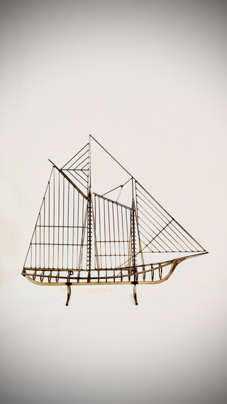 Curtis Jere Brass Sailboat Sculpture