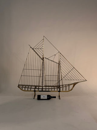 Curtis Jere Brass Sailboat Sculpture