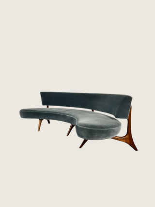 Vladimir Kagan Floating Seat and Back Sofa in Mohair