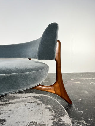 Vladimir Kagan Floating Seat and Back Sofa in Mohair